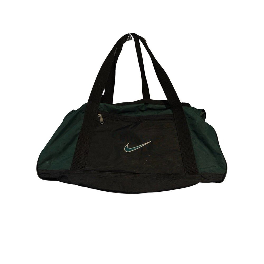 Nike Vintage Gym 90s Y2K Green Large 21” Duffel Bag Embroidered Logo